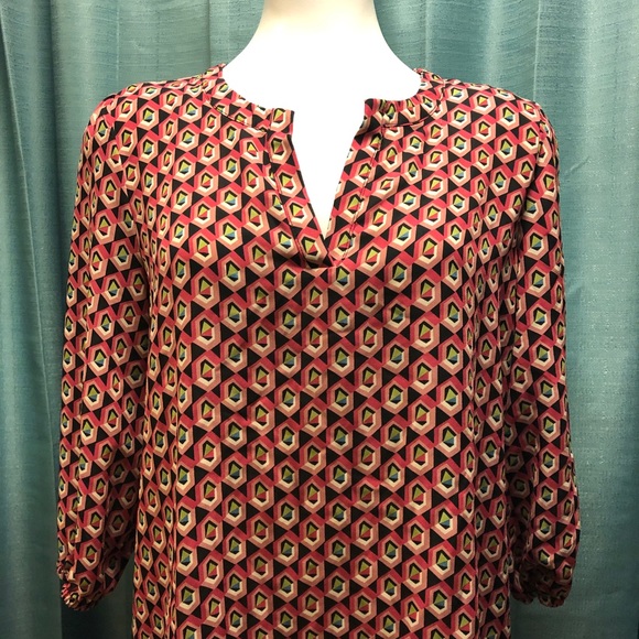 Pleione | Print blouse | Split neck | S - Picture 2 of 6